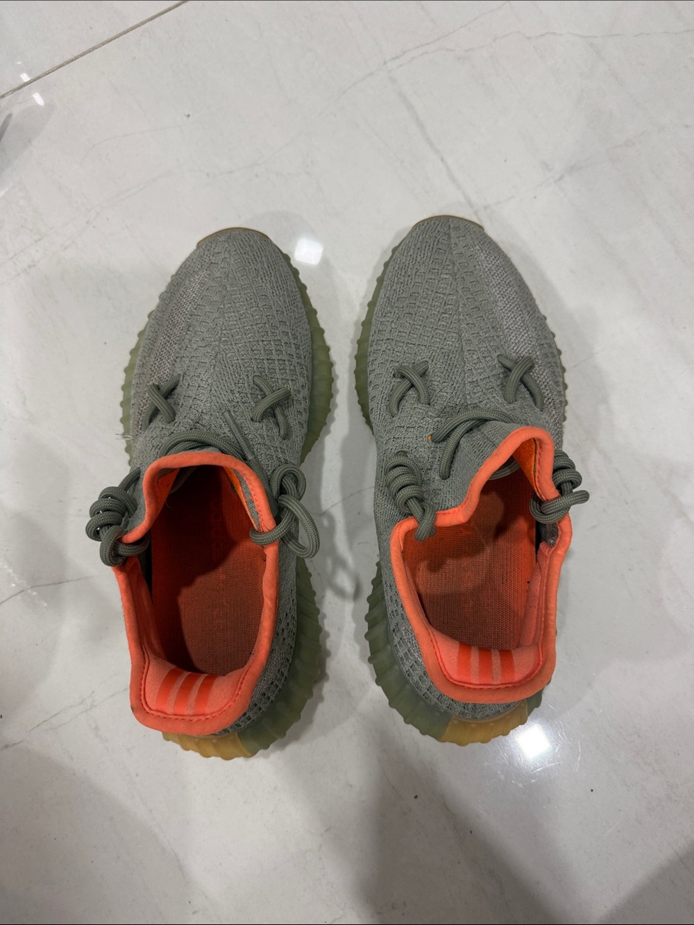 Yeezy Sneakers - Gray Upper with Orange Lining